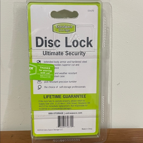 ExtraSpace Storage Disc Lock - Silver - Picture 2 of 3